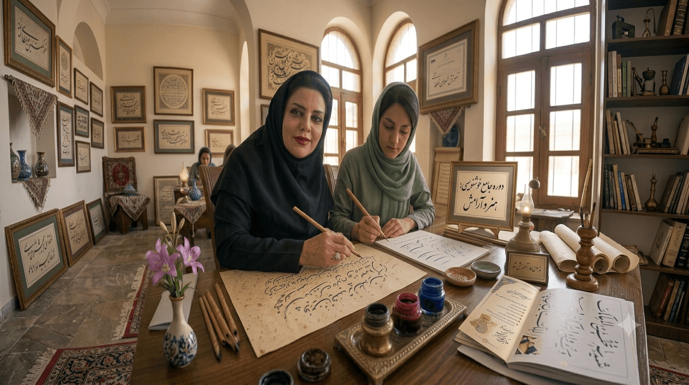 دوره خوشنویسی (تحریری همزمان با قلم)  - یک ماهه